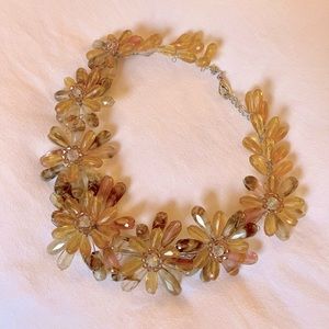 Anthropologie statement beaded chunky necklace. Stunning! Amber tones.